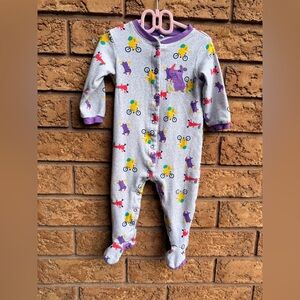 10/$25 • Pekkle‎ Bicycle Animal Print Cotton Footed Sleeper